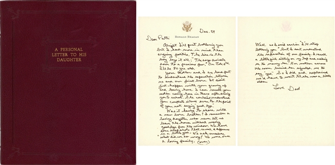 Ronald Reagan Handwritten Letter To Daughter Patti Davis On Personal Stationery With Envelope (JSA)